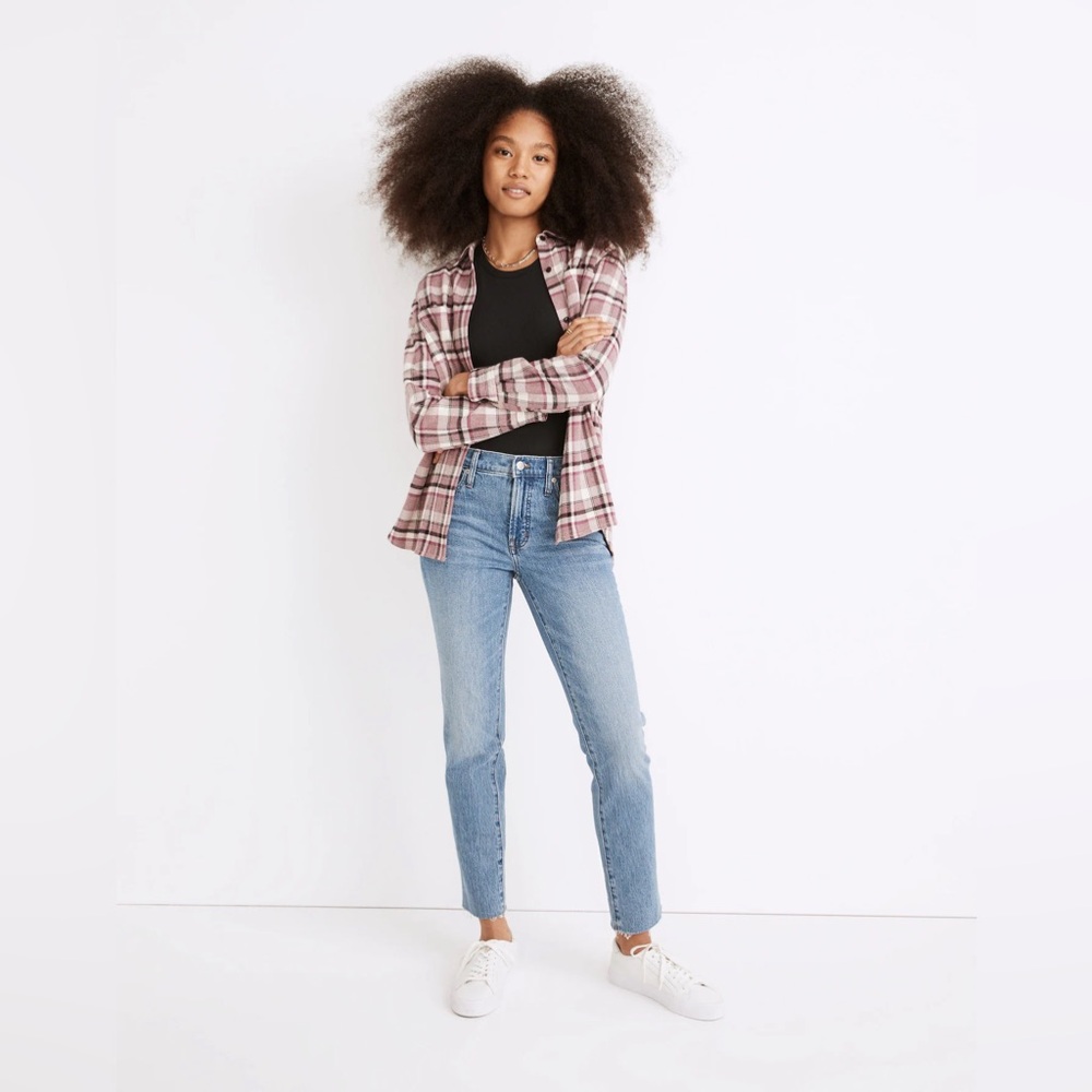 NWT Madewell Perfect Vintage Jean Mid Rise Tall Enmore Wash Raw Hem size 26 T